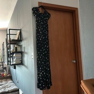 NWT LOFT Black Floral Romper. Size 8.